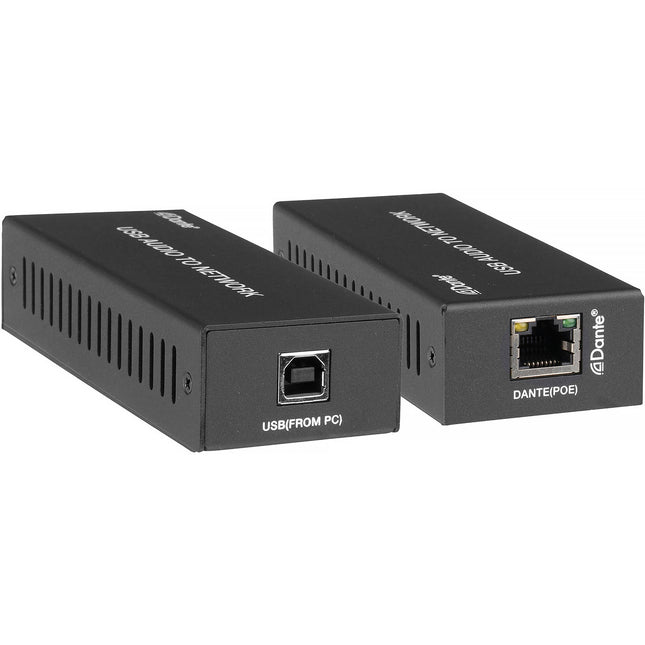 KanexPro Codificador de Audio USB a Dante 2 Canales con PoE 24-Bit 96 kHz