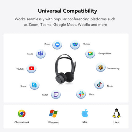 Nuroum HP31D Auriculares Inalámbricos Bluetooth 5.3 35 Horas Uso