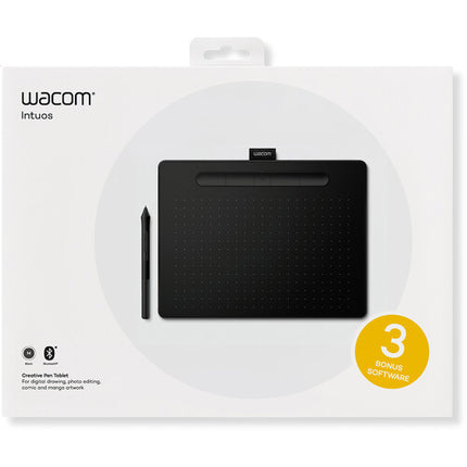 Wacom Intuos Tableta Digitalizadora Creativa Bluetooth Mediana Negra 8.5x5.3" 4096 Niveles de Presión