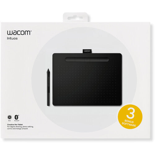 Wacom Intuos Tableta Digitalizadora Creativa Bluetooth Mediana Negra 8.5x5.3" 4096 Niveles de Presión