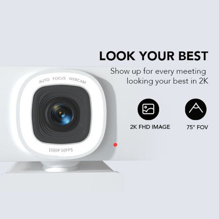Nuroum V15AFL Webcam 4MP 2K 30fps Luz Anillo USB-A FOV 75°