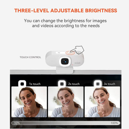 Nuroum V15AFL Webcam 4MP 2K 30fps Luz Anillo USB-A FOV 75°