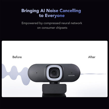 Nuroum V32AFL Webcam 4K UHD HDR 30 fps con luz anillo integrada