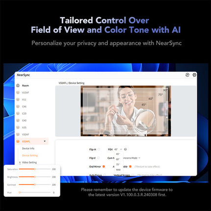 Nuroum V32AFL Webcam 4K UHD HDR 30 fps con luz anillo integrada