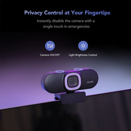 Nuroum V32AFL Webcam 4K UHD HDR 30 fps con luz anillo integrada