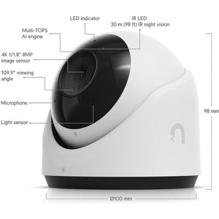 Ubiquiti UniFi G6 UHD Cámara Exterior 4K 3840x2160 30fps Visión Nocturna 30m