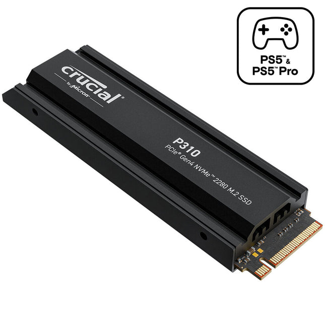 Crucial 4TB P310 SSD Interna NVMe PCIe 4.0 M.2 2280 con Disipador 7100 MB/s Lectura 6000 MB/s Escritura