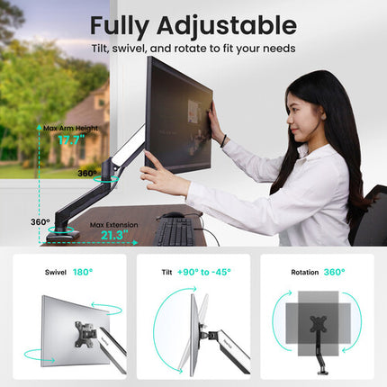 NearHub MA10 Soporte para Monitor de 13-32" con Ajuste de Altura y Rotación