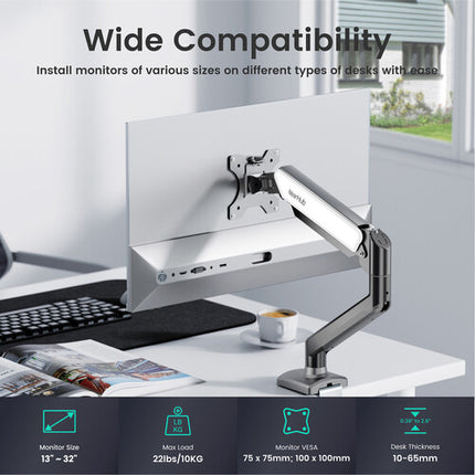 NearHub MA10 Soporte para Monitor de 13-32" con Ajuste de Altura y Rotación