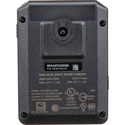 Axis Communications W102 Cámara Corporal 1080p 64GB IP67 Negra