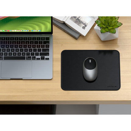 Satechi Mouse Pad de Cuero Vegano Negro Resistente al Agua Durable