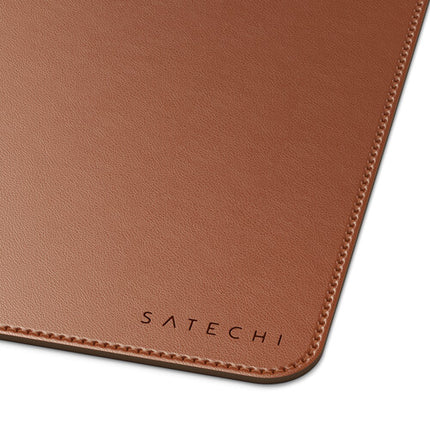 Satechi Premium Desk Mat de cuero vegano marrón resistente al agua