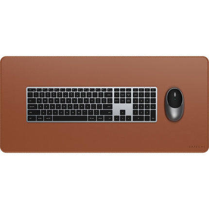 Satechi Premium Desk Mat de cuero vegano marrón resistente al agua