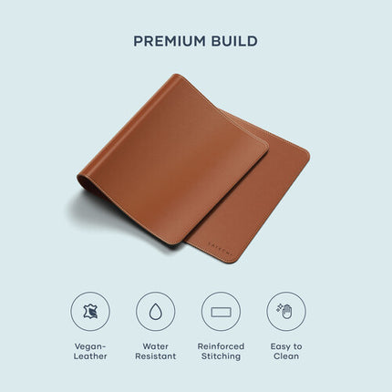 Satechi Premium Desk Mat de cuero vegano marrón resistente al agua