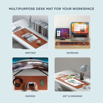 Satechi Premium Desk Mat de cuero vegano marrón resistente al agua