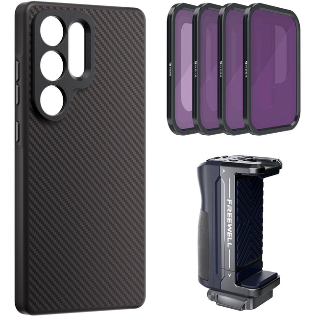 Freewell Pro Filmmaker Kit para Samsung Galaxy S25 Ultra con Filtros ND y Grip Bluetooth