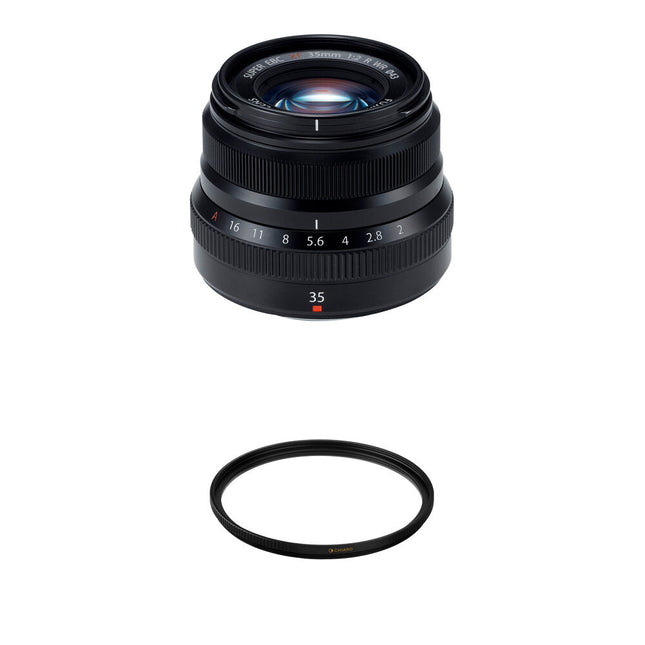 FUJIFILM XF 35mm f/2 R WR Lente con filtro UV 43mm apertura f/2-f/16 negra
