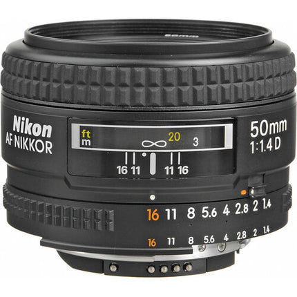 Nikon AF NIKKOR 50mm f1.4D Objetivo F-Mount FX Formato f1.4-f16 7 Lâminas