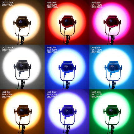 GVM SD200R Lámpara LED de Estudio RGB Bi-Color 200W 2700-7500K con Difusor