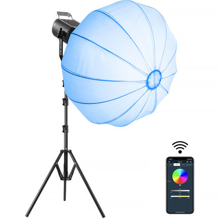 GVM SD200R Kit de Foco LED RGB y Bi-Color 200W 62800 Lux con Soporte y Softbox