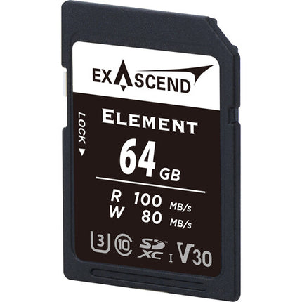 Exascend 64GB Element Tarjeta de Memoria SDXC UHS-I 100MBs Lectura 80MBs Escritura