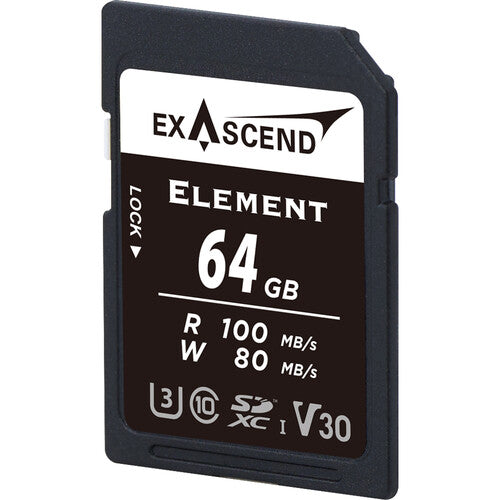Exascend 64GB Element Tarjeta de Memoria SDXC UHS-I 100MBs Lectura 80MBs Escritura