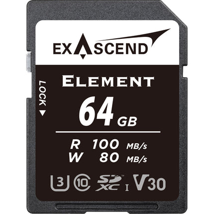 Exascend 64GB Element Tarjeta de Memoria SDXC UHS-I 100MBs Lectura 80MBs Escritura