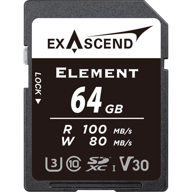 Exascend 64GB Element Tarjeta de Memoria SDXC UHS-I 100MBs Lectura 80MBs Escritura