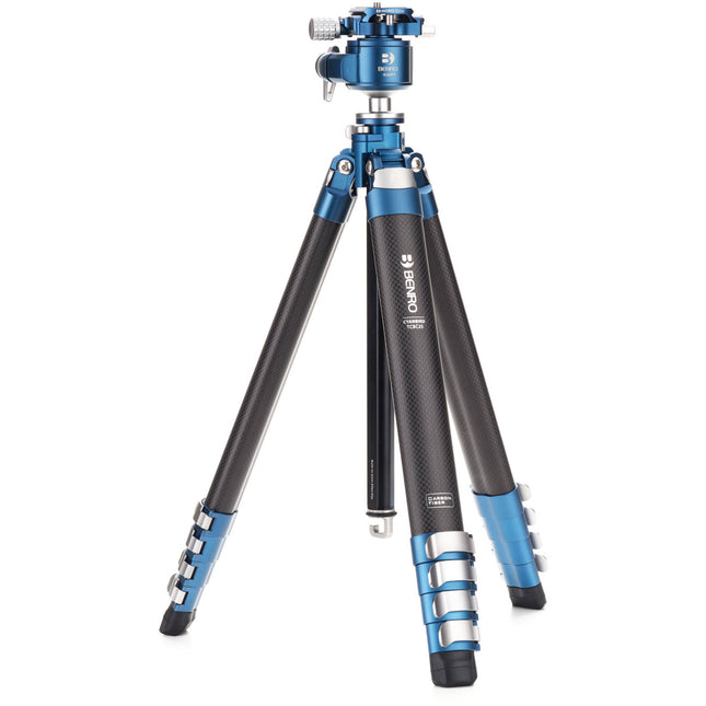 Benro CyanBird 2 trípode de fibra de carbono 62.8 pulg altura máxima capacidad 44.1 lb con cabezal bola invertida G36PT y estuche de transporte