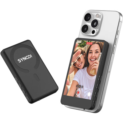 Synco XView M4 Monitor Selfie para Vlogging Pantalla LCD 3.97 Pulgadas Bluetooth P2P Negro