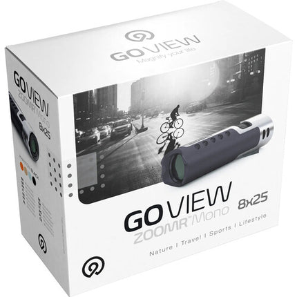 GOVIEW 8x25 ZOOMR Monocular Negro Phantom óptica multicoated 357 pies vista y adaptador smartphone