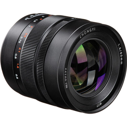 Mitakon Zhongyi Speedmaster 80mm f/1.6 Lente para Hasselblad X con Foco Manual y Sombrilla Retráctil