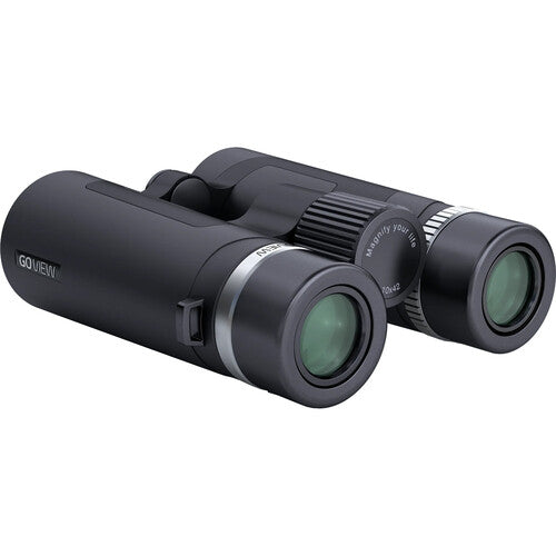 GOVIEW ZOOMR 10x42 Prismáticos Compactos con Adaptador para Smartphone y Ángulo 61°