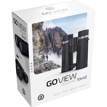 GOVIEW ZOOMR 10x42 Prismáticos Compactos con Adaptador para Smartphone y Ángulo 61°