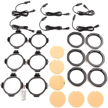 American DJ ElectraPix Par 7 Pak Luz LED RGBAL+UV 20W 17° 6 Unidades Kit