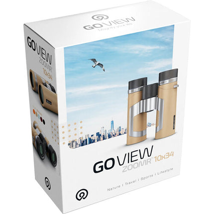 GOVIEW ZOOMR 10x34 Binoculares Compactos 10x 9.8' Enfoque Mínimo con Adaptador Móvil