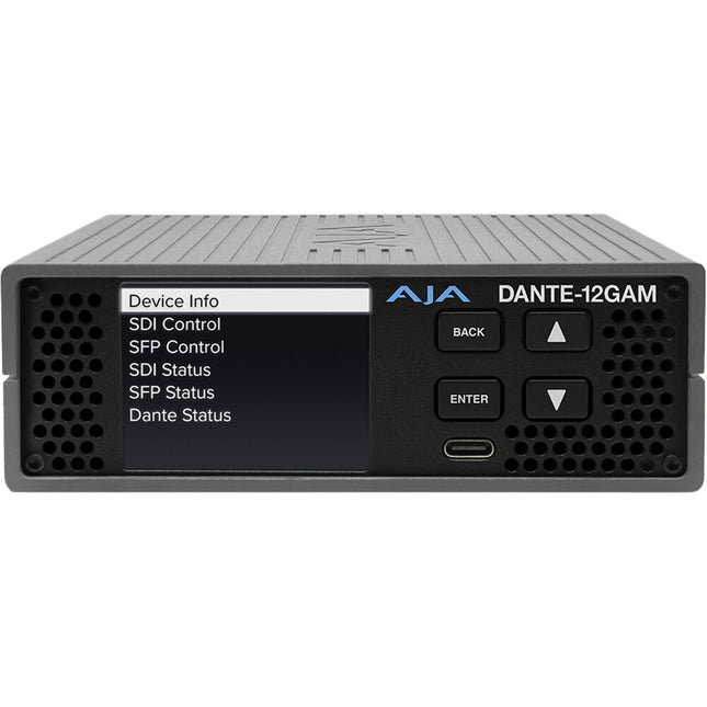 AJA DANTE-12GAM Embebedor y Disembebedor Audio 64 Canales 12G-SDI Con Transceptor BNC SFP