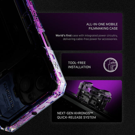 Tilta Khronos iPhone 16 Pro Kit con Filtros ND 0.6 y 1.2 y Luz LED Ajustable