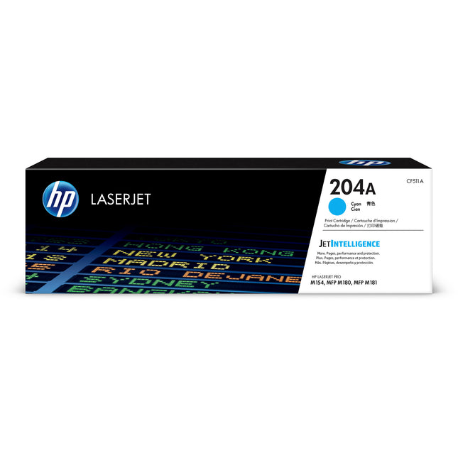 Cartucho de tóner HP 204A Cyan para LaserJet Pro M154a MFP M180n
