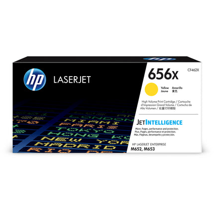 Cartucho de tóner amarillo HP 656X para impresoras LaserJet Enterprise M653x M652n