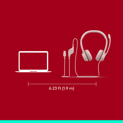 Logitech H390 Auriculares USB-A con micrófono cancelación de ruido y controles en línea
