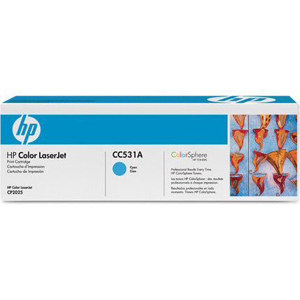 Cartucho de Tóner HP CC531A Cyan para Impresoras LaserJet CP2025 y CM2320 MFP
