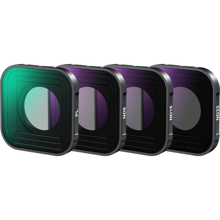Neewer FL-GP18 Set de 4 filtros para GoPro 13 12 11 10 9 ND8 ND16 ND32 PL con estuche y paño de limpieza