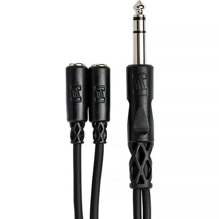 Hosa Technology Cable en Y de 15 cm 1/4" Stereo Macho a 2 de 3.5 mm Stereo Hembra