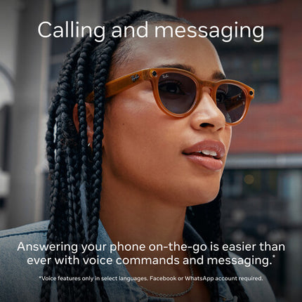 Meta Ray-Ban Wayfarer Gafas Grandes Negro Brillante 12MP Cámara 32GB Storage