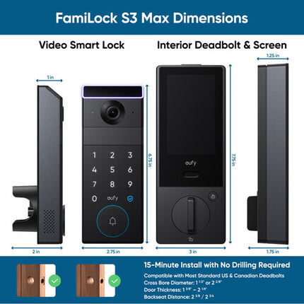 eufy Security FamiLock S3 Max cerradura inteligente video 2K batería 15000mAh