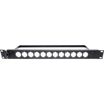 My Custom Shop Panel de Rack 12 Puertos 1 RU Bisagra Vertical para Conectores D-Series