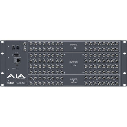 AJA KUMO 64 x 64 Router 12G-SDI Compacto 4 RU con Fuente y Cable de Alimentación