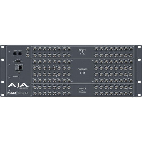 AJA KUMO 64 x 64 Router 12G-SDI Compacto 4 RU con Fuente y Cable de Alimentación