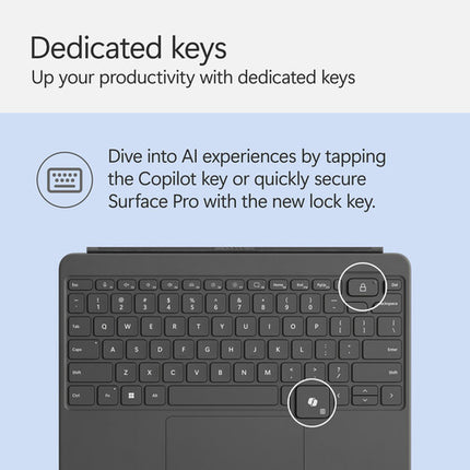 Microsoft 12" Surface Pro Funda Teclado con Teclas Mecánicas y Panel Táctil